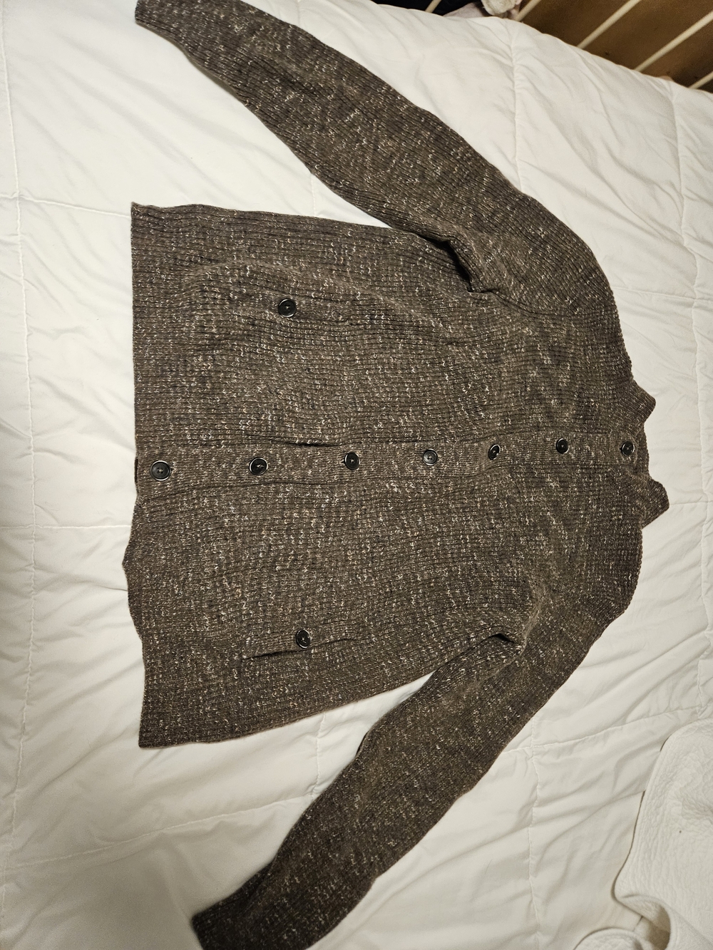 Joseph Abboud Brown Button-Front Knit Cardigan